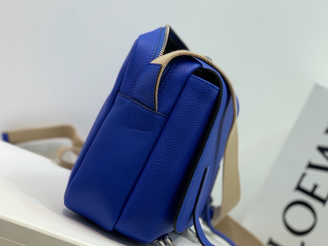 Loewe XS Military Messenger Bag in Soft Grained Calfskin Blue